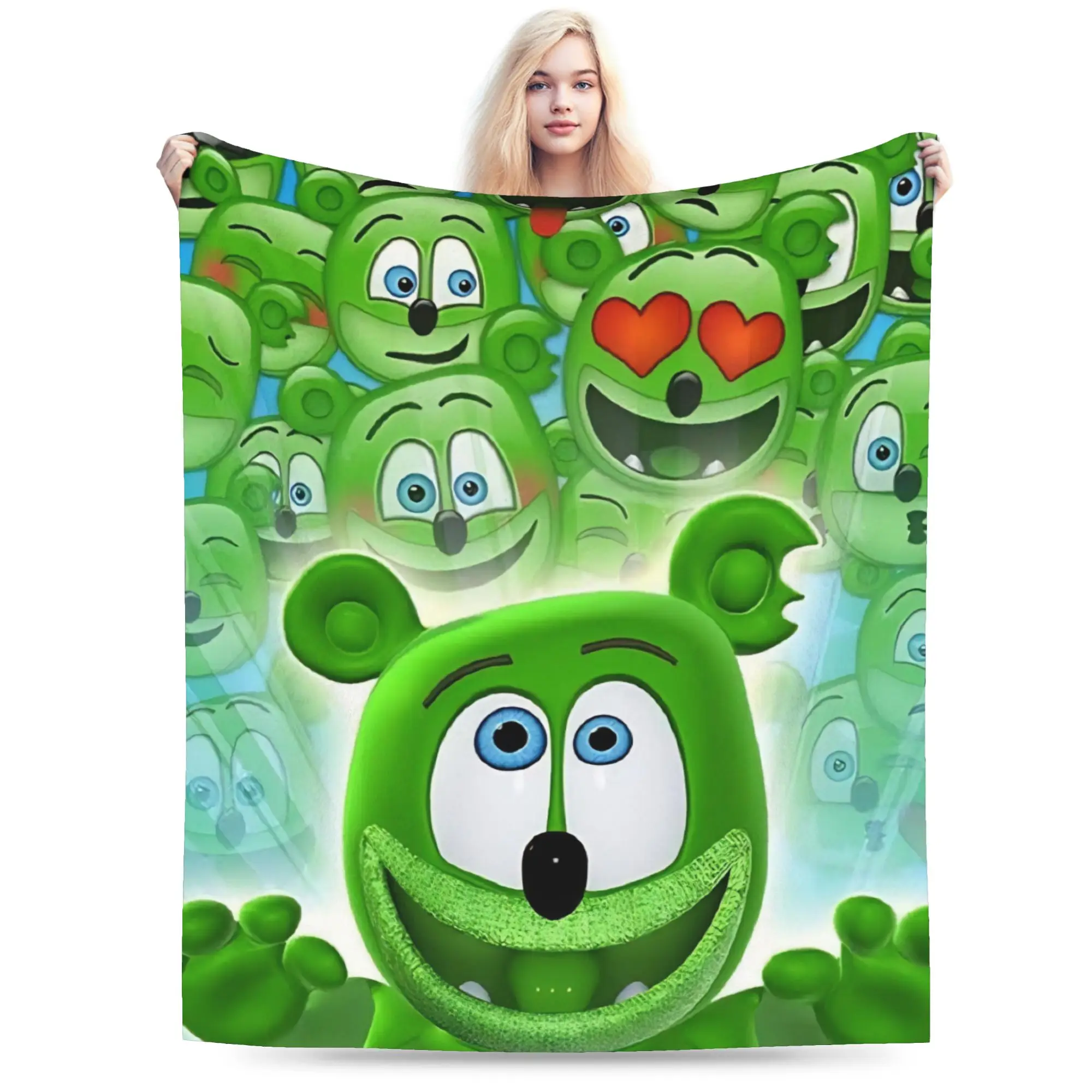  Gummibars bear Throw Blanket for Couch  Soft Fuzzy Plush Blanket 50x60 Inch Multi-size Bedspread for All Seasons