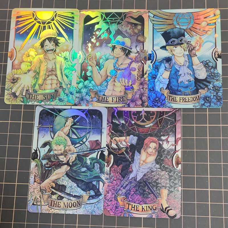 

5 шт. цельный аниме Новый преломляющий флэш-накопитель D Luffy Portgas D Ace Sabo Аниме игра коллекция открыток праздничные подарки