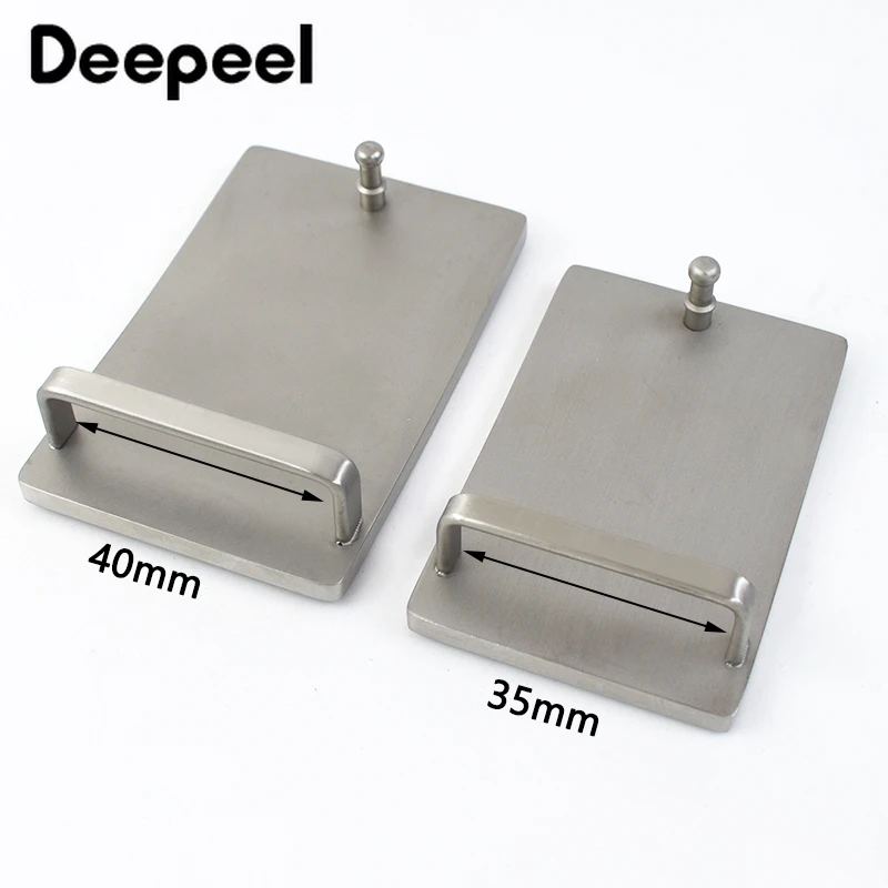 Deepeel 35/40mm Stainless Steel Man Belt Buckle Metal Automatic Smooth Plate Belts Head for Waistband Leather Crafts Accessories