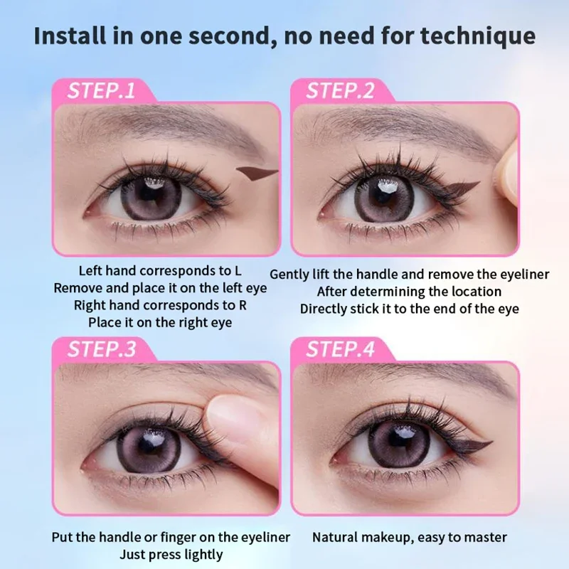 Stencil per trucco Adesivo per timbro per eyeliner Resistente all'acqua Resistente al sudore Adesivi per la bellezza degli occhi Regolazione dell'eyeliner per gli occhi