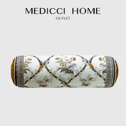 Medicci Home Oriental Miracle Crane Birds Decorative Cylindrical Pillow Cover Full Round Removable Bolster Pillow For Bed Sofa