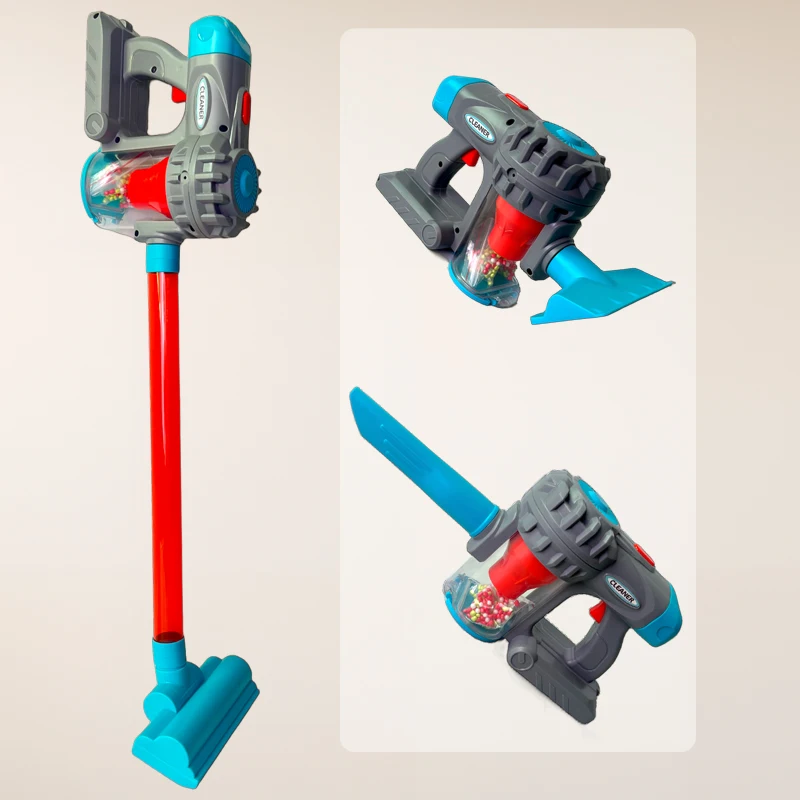 مكنسة كهربائية للأطفال 3 في 1 - عصا خفيفة وصوت/محمولة باليد، صندوق حطام قابل للفصل، خرز إعصار، مرفقين، لعب الأدوار #3