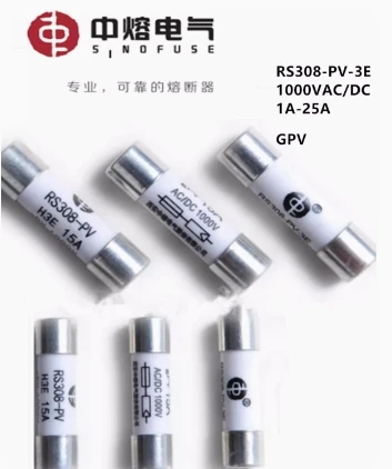 Zekeringen: RS308-PV 3e Gpv 1a 2a 3a 4a 6a 8a 1000V Tsa1038