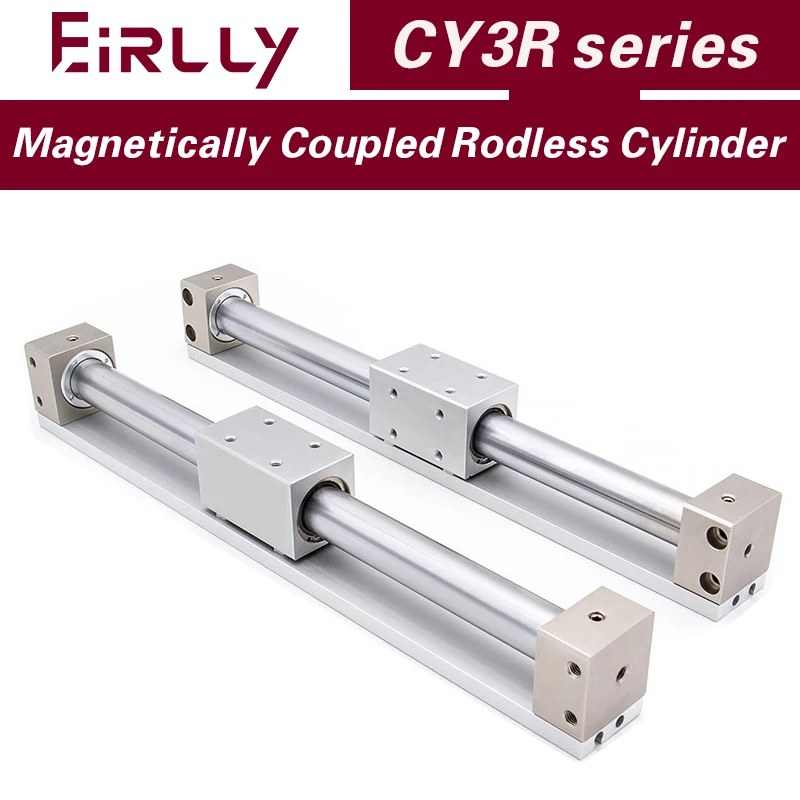 CY3R Rodless Cylinder Magnetic Coupling Pneumatic Long Stroke Bore 6 10 15 20 25 32 40 50 63mm stroke 50-100-200-300-400-700mm
