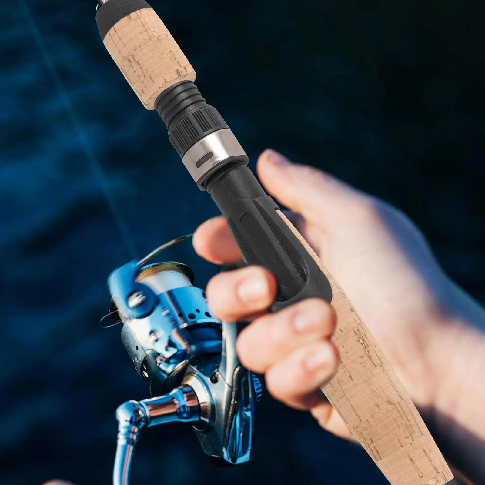 

Fishing Rod Handle Set Soft Cork Grip Sturdy Plastic Gear Handles Compatible Fishing Rods Enhances Stability Control Adjust