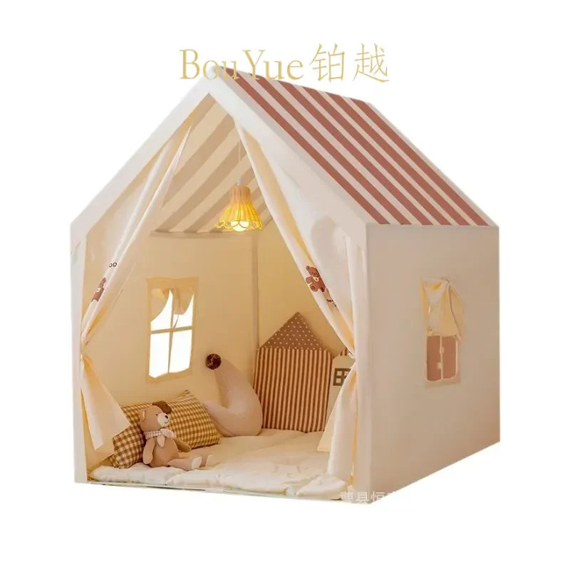 Kids Indoor Play Tent Castle Princess House Children Game Room Toy Fort for Boys Girls Separate Space Portable Playhouse
