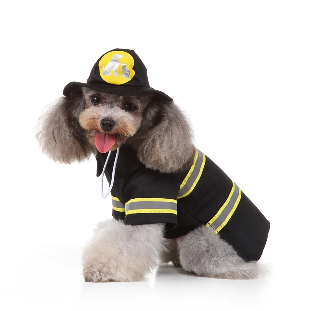 

Pet Fire Suit Dog Coat Party Costumes for Large Dogs Outfits Puppy Fireman Dog's Clothes