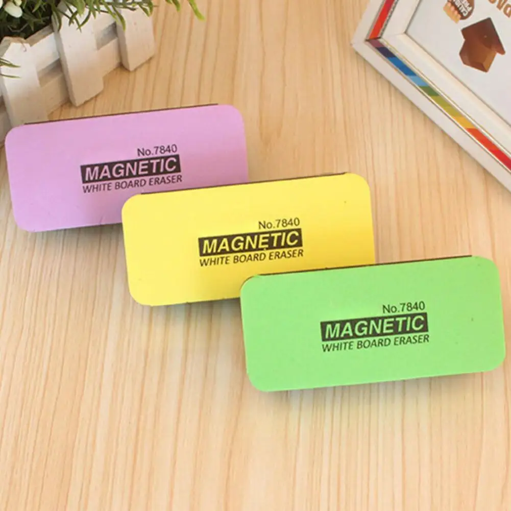 Color Random 1PC Magnetic Blackboard Chalkboard Whiteboard Eraser Cleaner Dry Wipe Marker Pen Duster White Black Chalk Board
