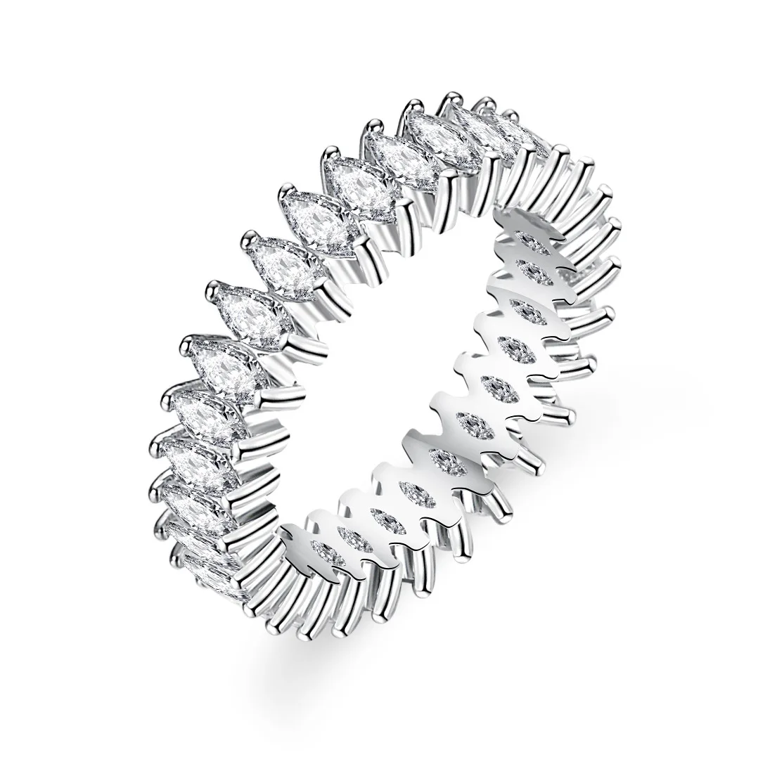 Marquise Eternity Band Ring 1ct Moissanite PT950 Platinum - 1ct moissanite, platinum band, amazing birthday surprise
