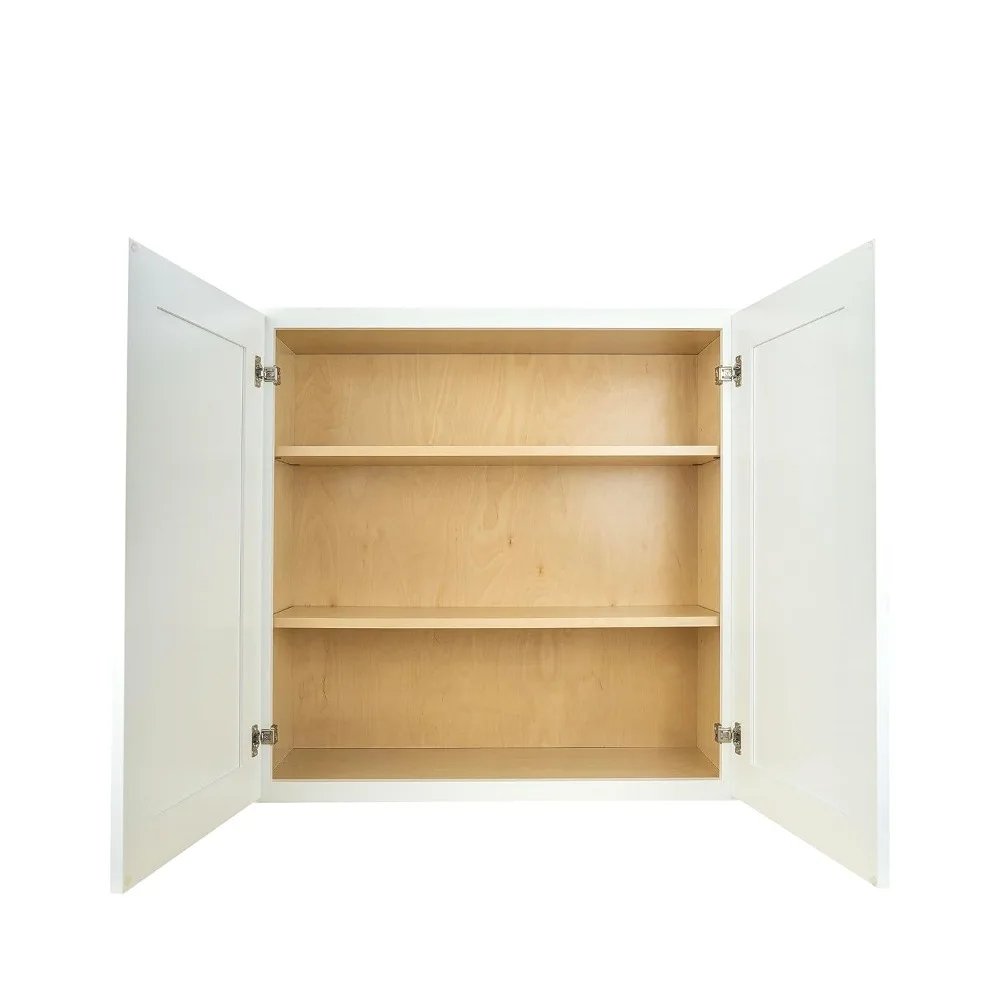 

30 Inch Wide x 12 Inch Deep x 30 Inch Tall Shaker Style White Wall Kitchen Cabinet by Hollywood Fabiani Design - Ready to Assemb