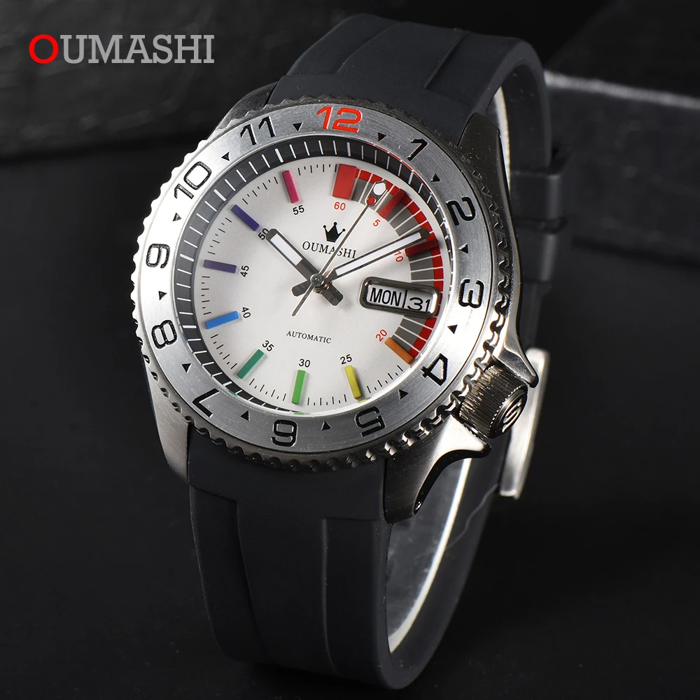 007 OUMASHI Men Watch New Men Luxury Automatic Mechanical NH36 Watch Movement Dual Calendar Stainless Steel Waterproof Watch