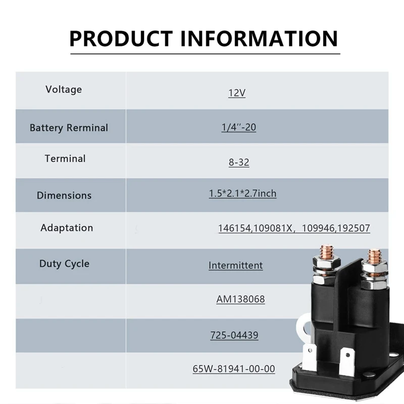 NEW-Solenoid For AM138068 725-04439 Riding Lawn Mower Tractor 725-04439A 862-1211-211-16