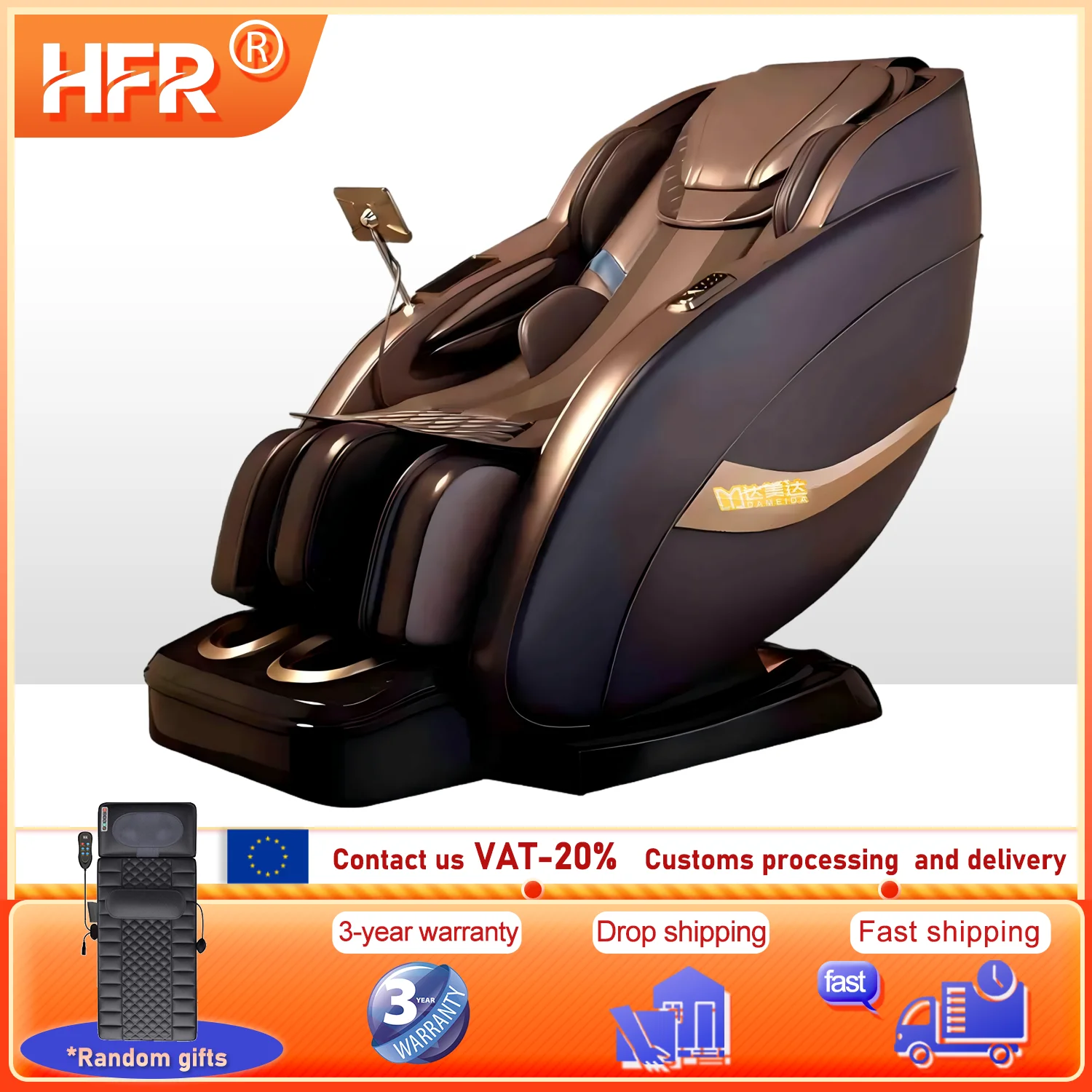 

Массажное кресло для всего тела с нулевой гравитацией и подогревом 4D, двойным механизмом, кресло шиацу, автоматическое сканирование тела, ролик для ног, музыка Bluetooth