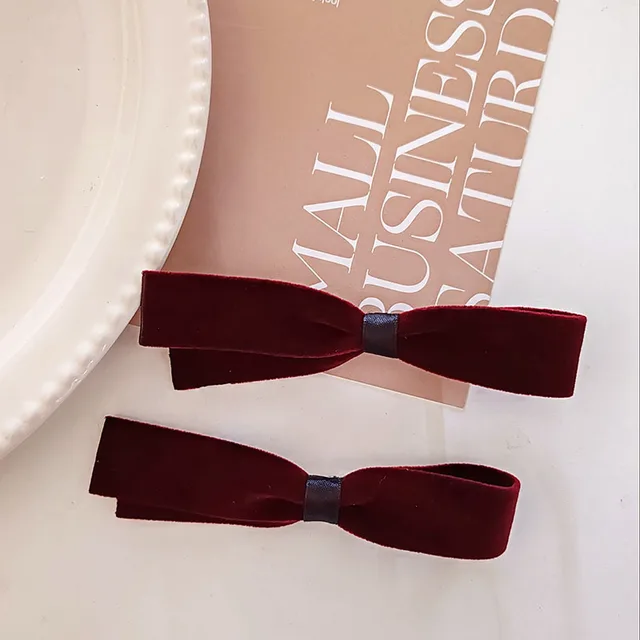 Elegancka aksamitna czarna kokarda do wina spinka do włosów spinki do włosów uchwyty dla dziewczynek kobiety dziecięce włosy Party akcesoria do mycia twarzy opaska na głowę
