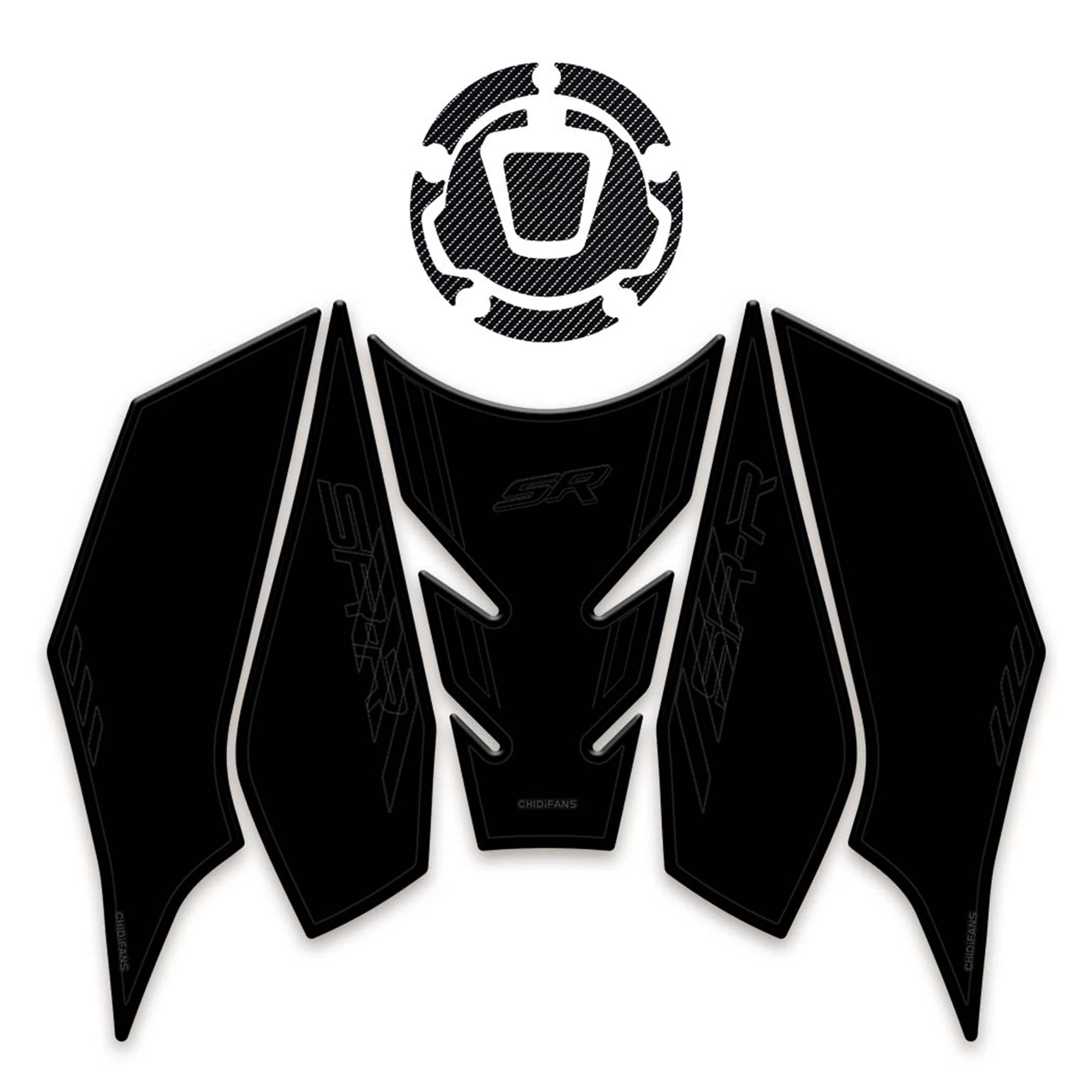 Compatible with 2024 CFMOTO 675SR/675SS Motorcycle Rubber Tank Pad Fish Bone Sticker Fuel Tank Protector Modification Accessorie