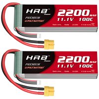 HRB 3S Lipo Battery 11.1V 2200mah 100C XT60 For Axial SCX10 Airplanes FPV Drone Racing Car Boat RC Parts