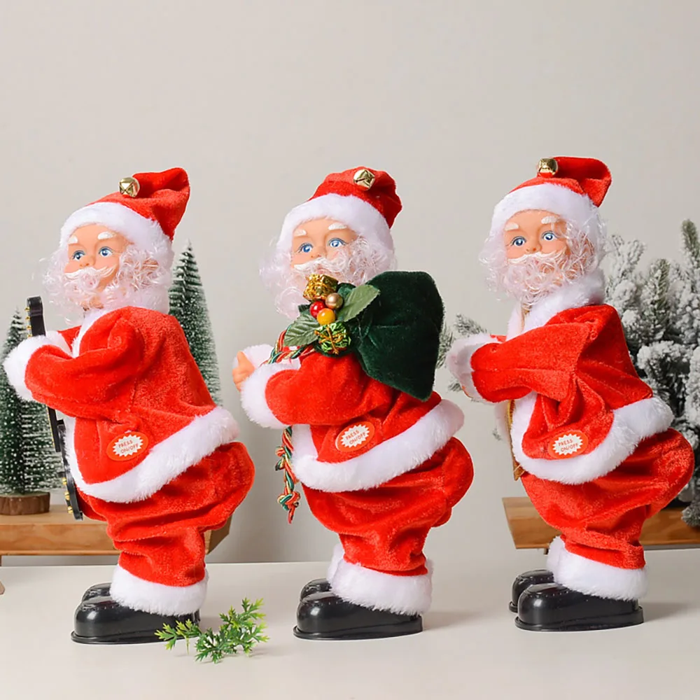 Electric Santa Claus Twerking Elderly Buttock Shaking Xmas Figurine Doll Dancing Christmas Music For Christmas Decor
