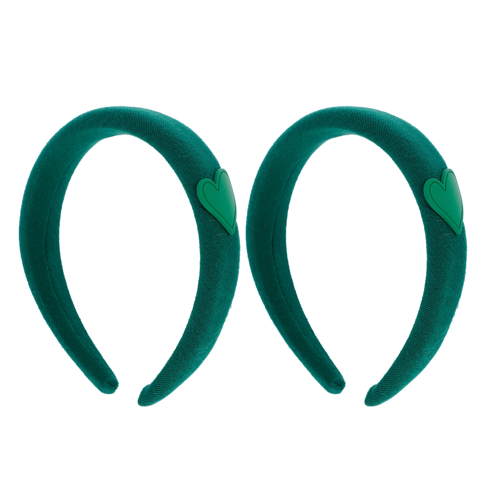 

2Pcs Green Wide Hair Accessories Girls Girls Headb Fitness Heart Face Washing Hairb ABS Wide Headb Polyester One Size