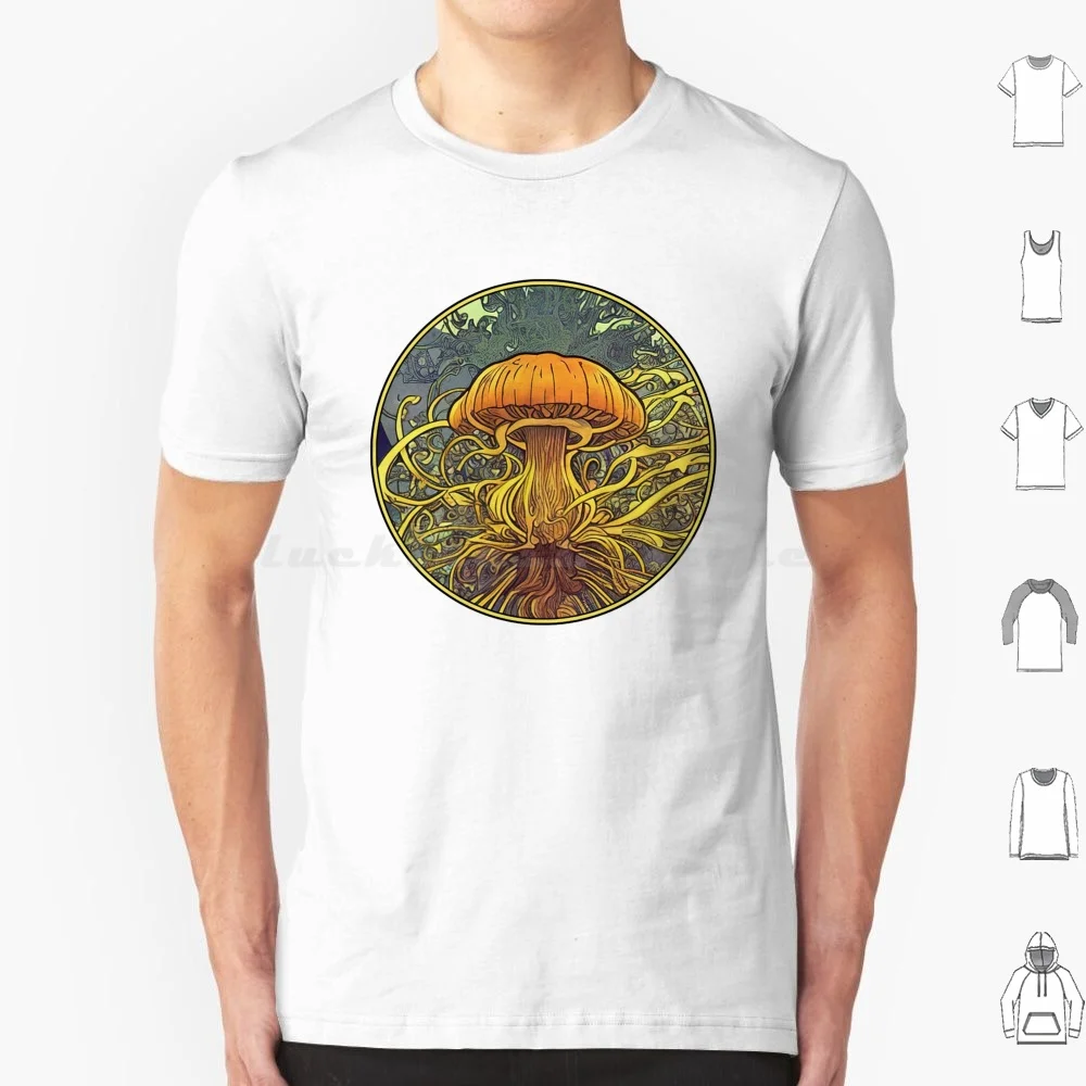 Art Nouveau Mother Nature Magic Mushroom Mycelium Goddess T Shirt Men Women Kids 6xl Mushroom Magic Mushroom Fungi Shrooms