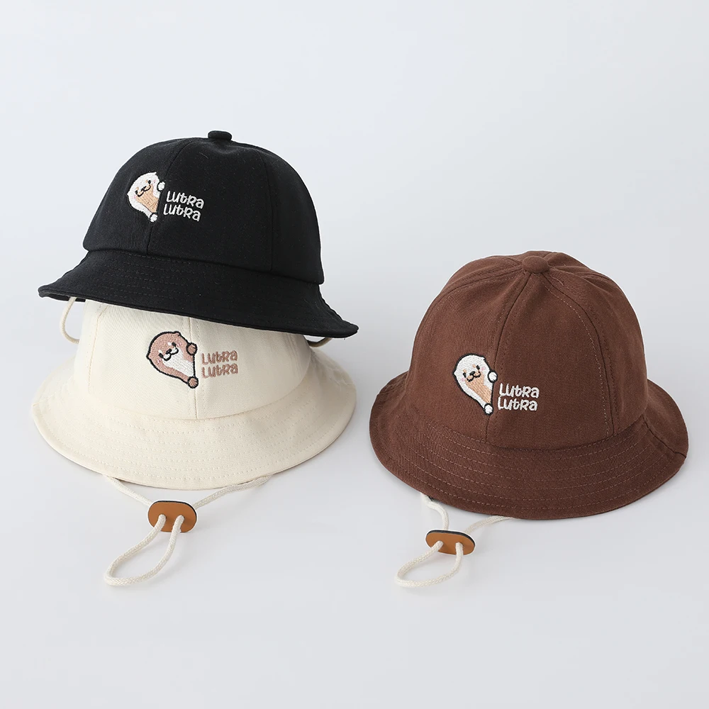 Spring Summer Panama Baby Sun Hat for Girls Boys Cartoon Lutra Toddler Bucket Hats Baby Beach Sun Hat Kids UV Protection Cap