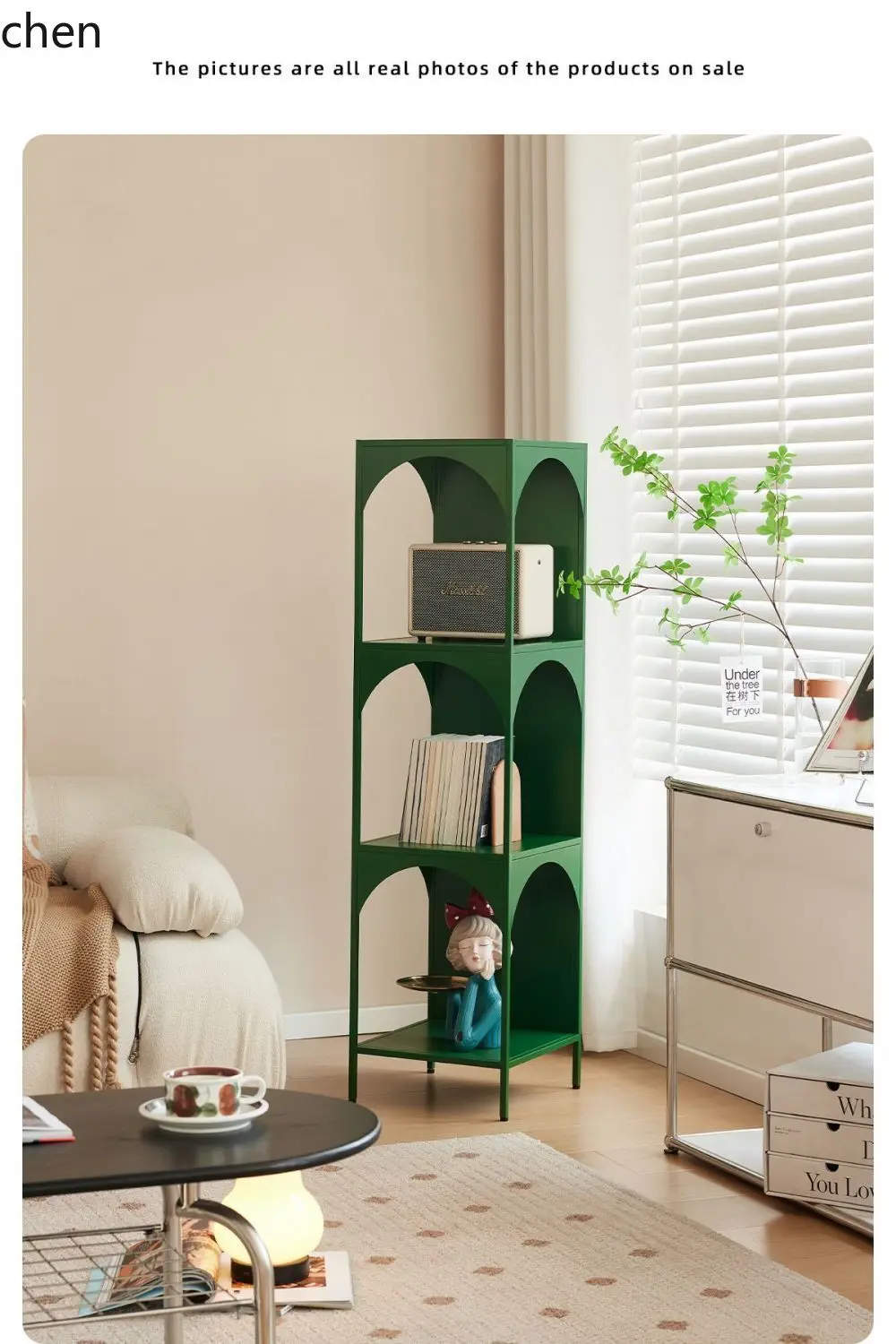 ZML Iron Art Book and Newspaper Rack Living Room Floor-standing Storage Rack Corner Bookcase Storage Display Cabinet