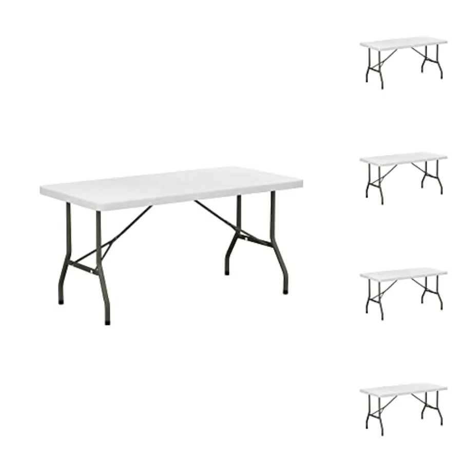 5er-Pack 30 x 60 cm weißer, zusammenklappbarer, robuster Kunststofftisch, perfekt für Hochzeiten, Partys, Bistros, Restaurants, Picknicks, Schulveranstaltungen, Vorlesungen, Seminare