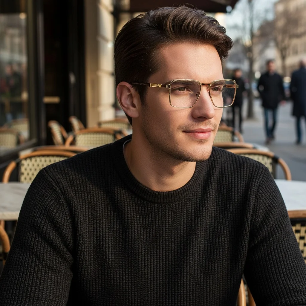 Driving, Retro Metal Eyeglass Frames, Plain Makeup To Make The Face Look Smaller And Flat-surfaced Glasses Car Glasses6002