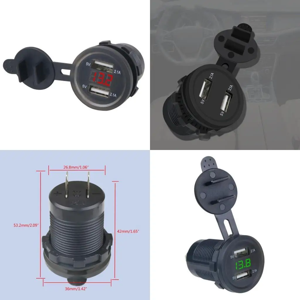 

02DE 12V Car Power Outlet Socket Dual USB Ports Fast Power Adapter for Cars