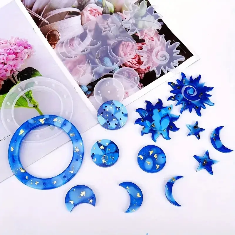 Sun Moon Star Wind Chime Mold Resin Epoxy Casting Kit