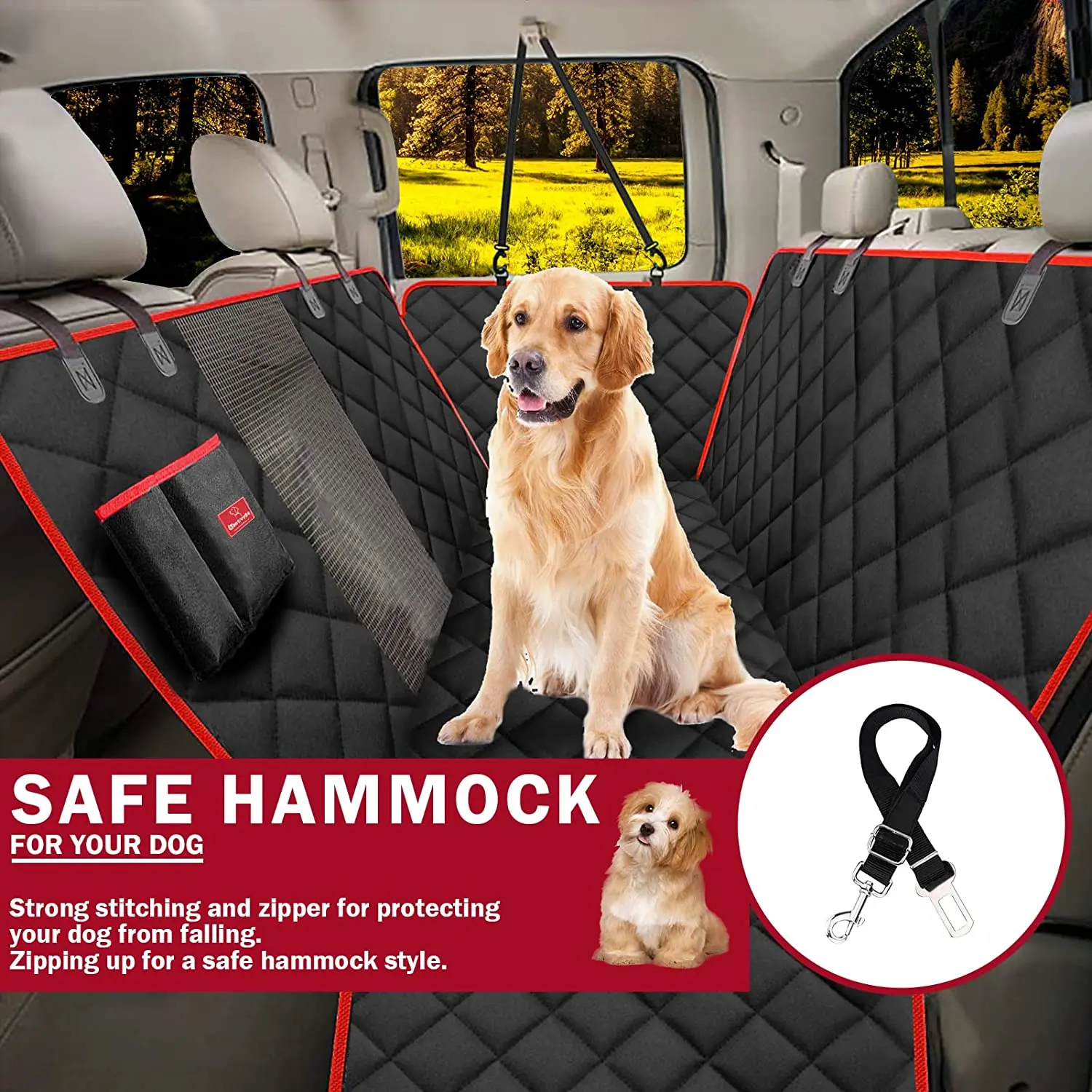 Waterproof Dog Seat Cover Nonslip Dog Hammock Heavy Scratchproof Pet Seat Cover for Cars Back Seat