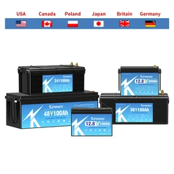New 12V 24V 50Ah 100Ah 120Ah 180Ah 200Ah 300Ah Lithium Iron Phosphate Battery  For Golf Cart EV RV Solar Energy Trolling Motor