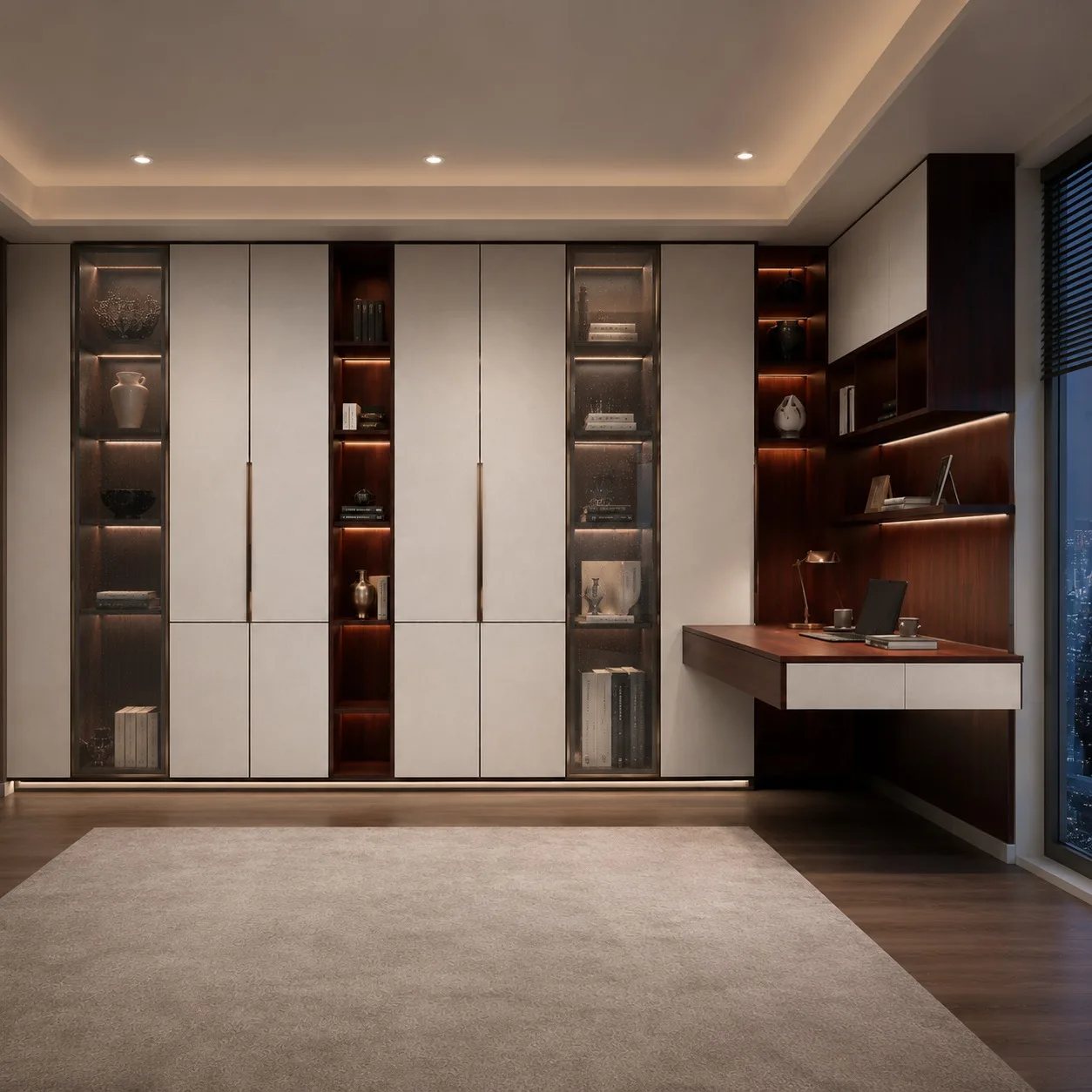 Modern Custom Study Room Cabinets and Built in Bookcase Storage with Flexible Layout, Made to Order with Custom Sizing