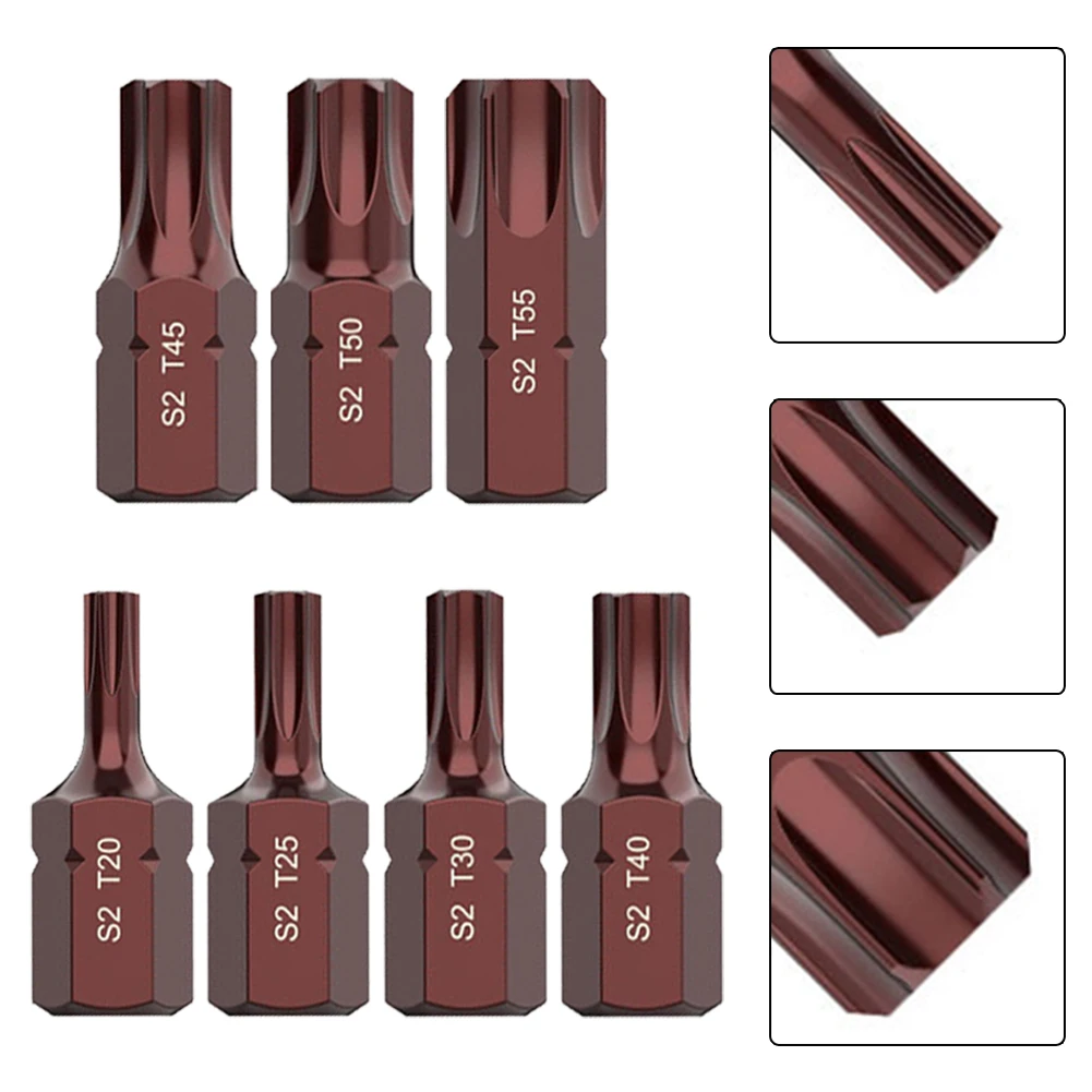 30Mm Torx Schroevendraaier Bits 10Mm Schacht Magnetische Batch Kop T20 T25 T30 T40 T45 T50 T55 Voor Elektrische Moersleutel Dopbit