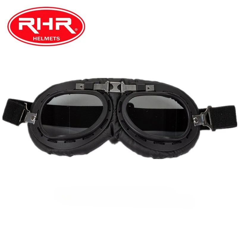 

Черная оправа с плоским углом ветрового зеркала в стиле ретро, очки для шлема, полушлем, очки для шлема из тыквы, ветрозащитные пылезащитные очки