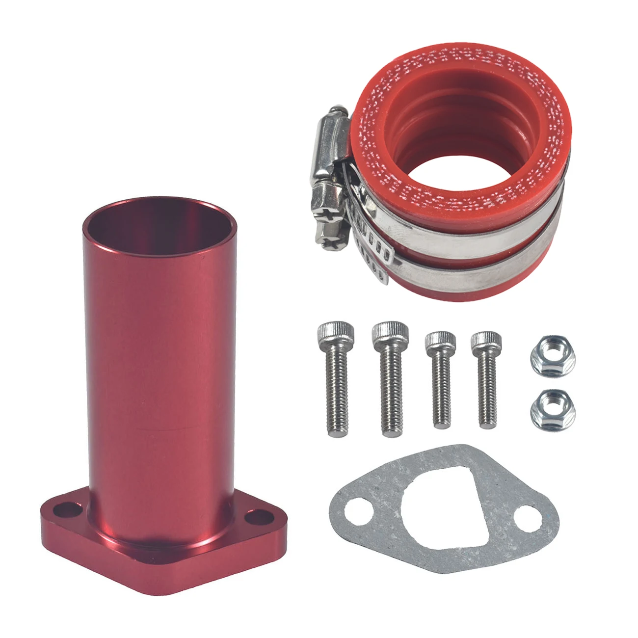 Universal Red Intake Pipe Manifold Kit For PWK24 Carburetor Coleman BT200X CT200U-ex Predator 196cc 212cc 6.5hp GX200