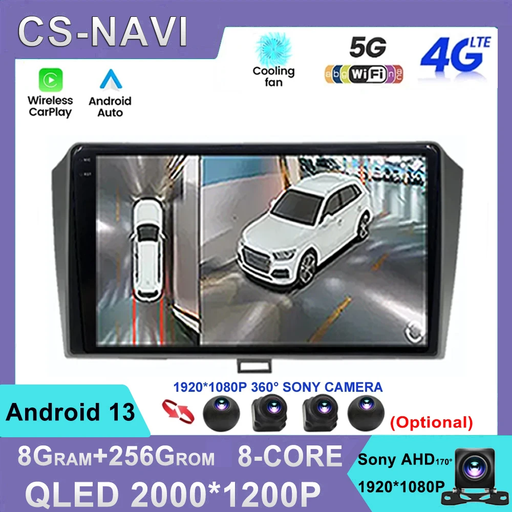 

Android13 For JAC J5 2012 Car Radio Multimedia Video Player Navigation GPS WIFI 4G DSP RDS Carplay Auto 360 Camera QLED Screen