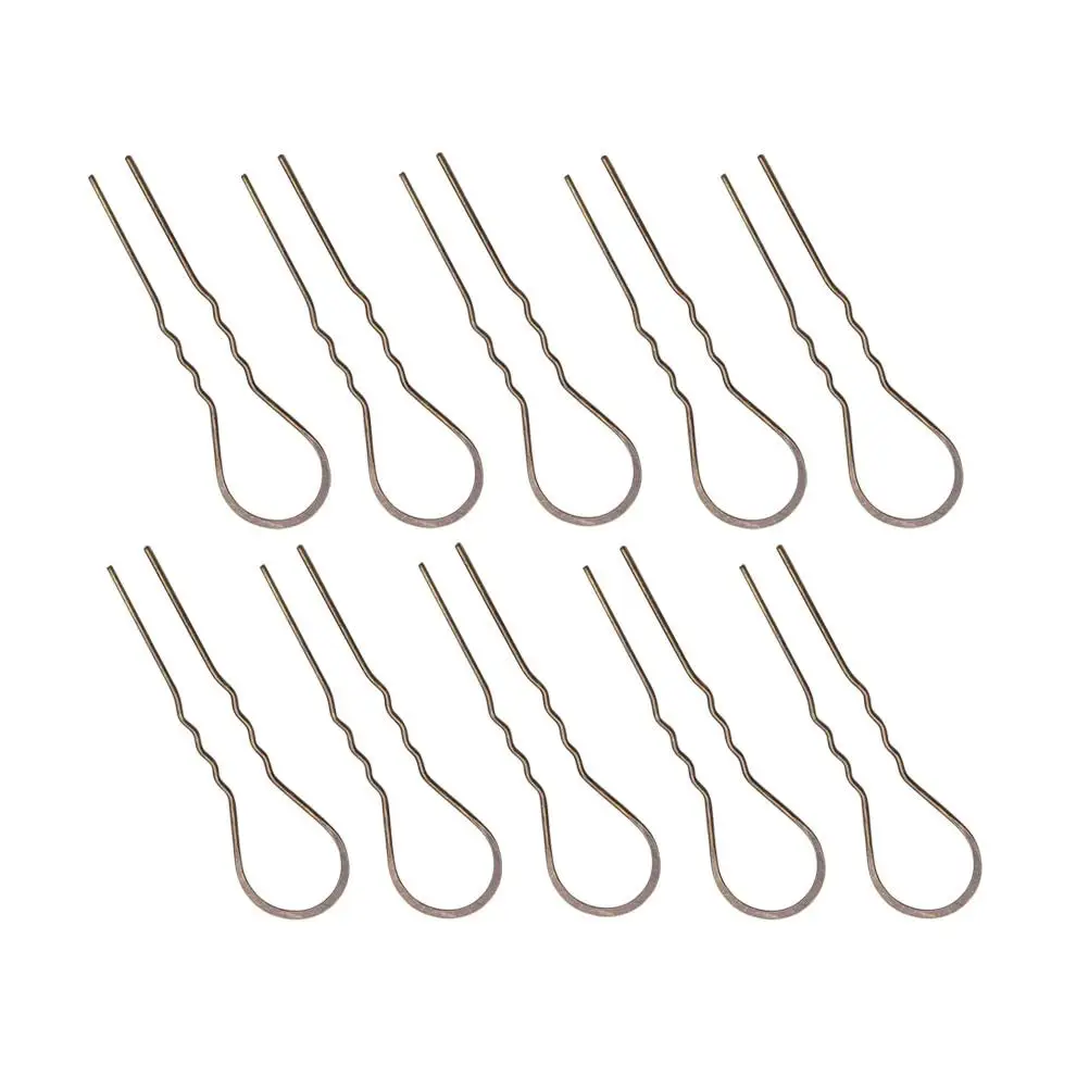 10 قطعة على شكل حرف U إكسسوارات الزفاف الذهبية للنساء مشابك العروس مقاطع معدنية غير قابلة للانزلاق أدوات شعر عصرية عتيقة #2