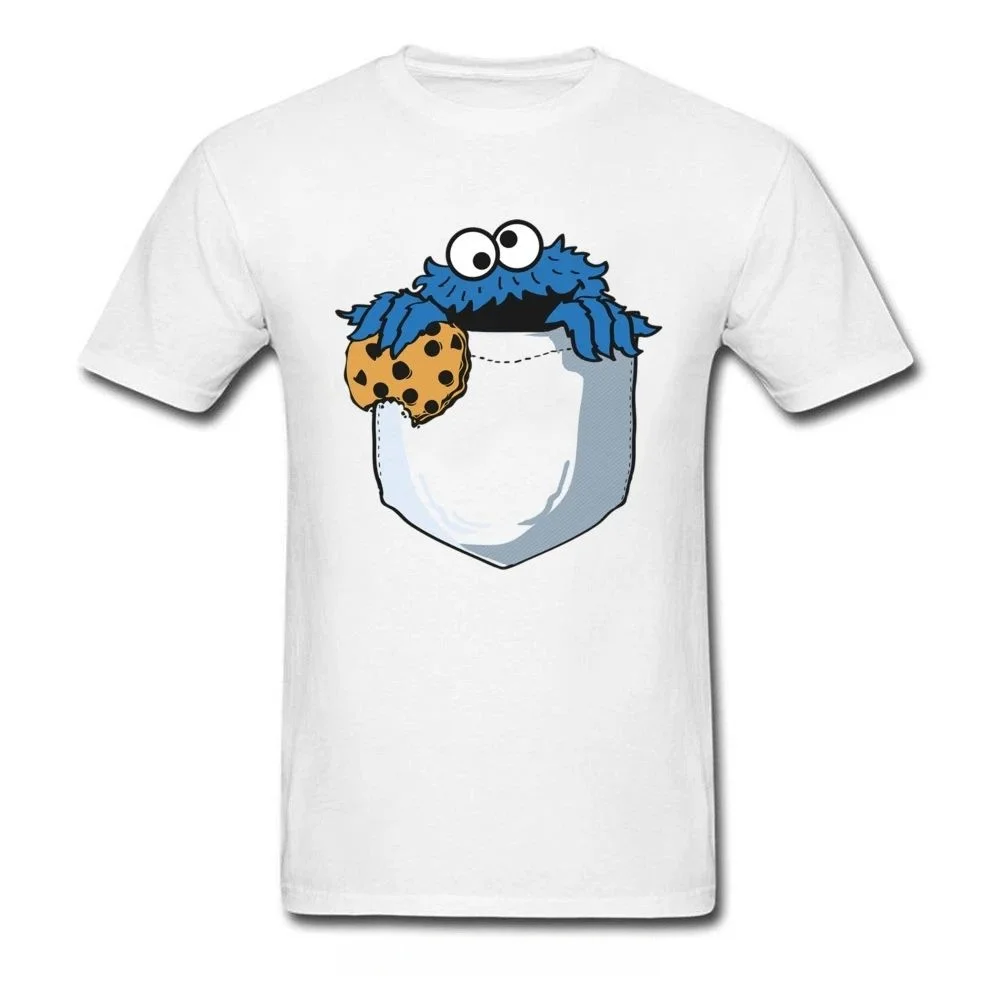 Funny Cookie Monster T-Shirt 'Crumbs in My Pocket' Men's Design Customizable Hand-Painted Unique Clothing Item