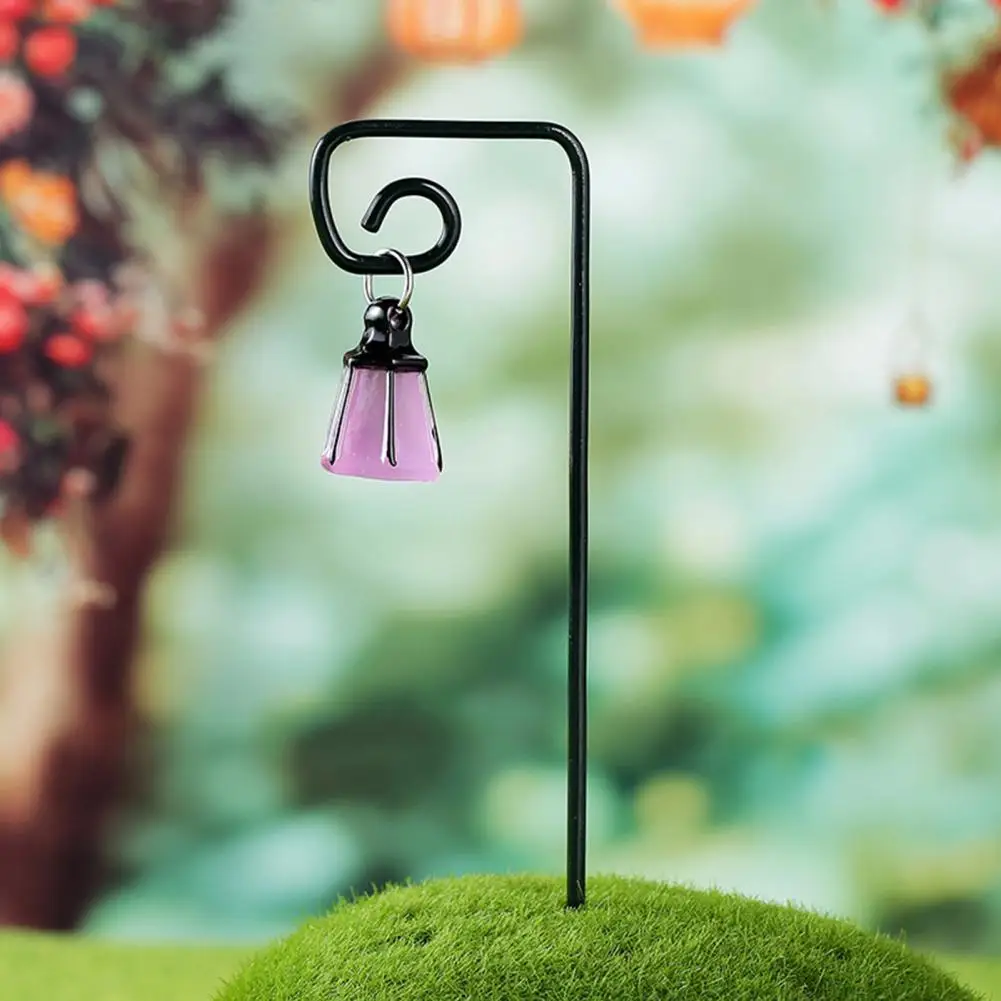 Miniature Lantern Stakes for Fairy Gardens Decorative Iron Stakes for Succulent Pots Glow Dark Mini Garden for Succulents