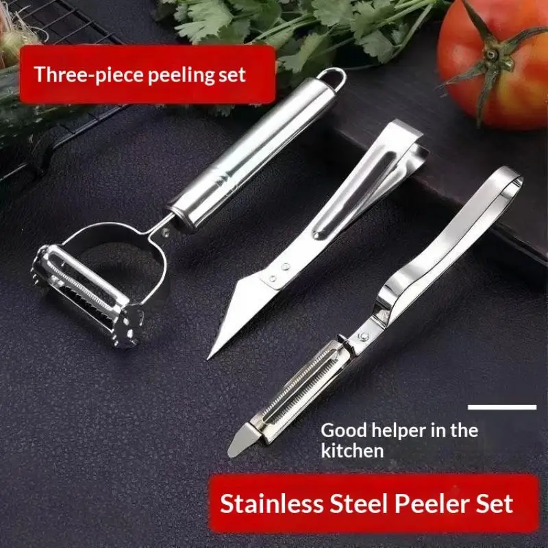 1/3Pcs Stainless Steel Vegetable Peeler Set Multifunctional Fruit Slicer Cutter Tools Potato Carrot Grater Julienne Peeler▪
