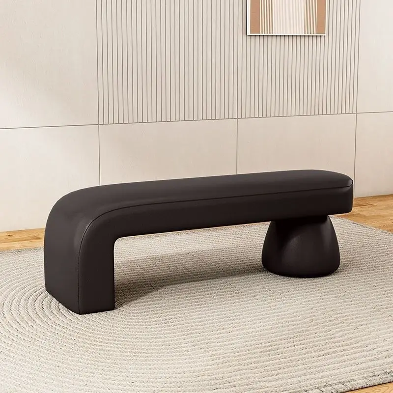 

Waiting chair hair salon lounge area long sofa stool industrial wind