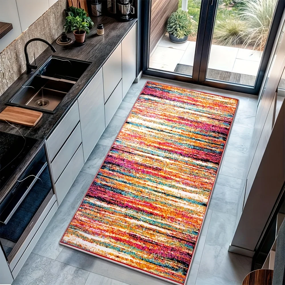 VIKAMA Splatter-Style Living Room Carpet, Crystal-Fiber Entrance Door Mat, Bedroom Bedside Rug, Sofa, Home Decoration