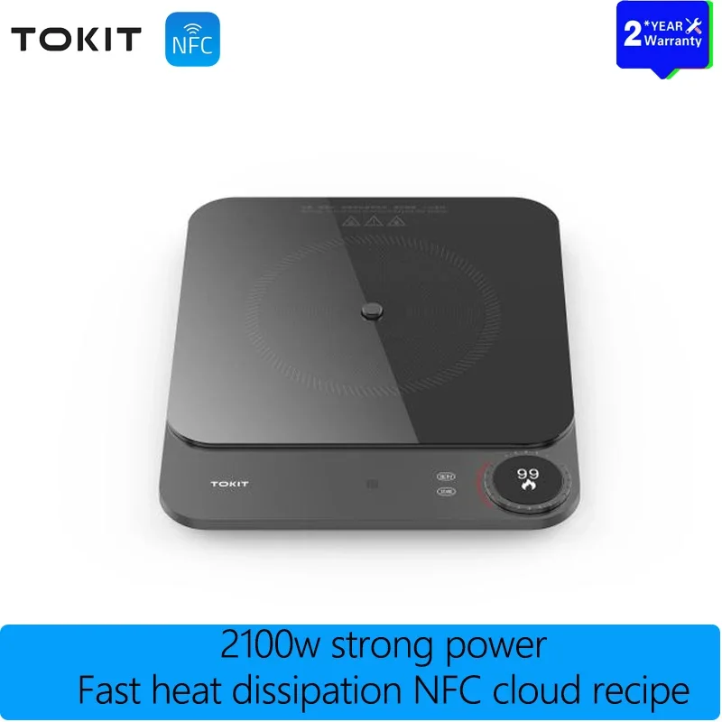 Tokit Home Ultra-thin Induction Cooker Electric Hob 100W Ultra-low Power Induction Hob 2100W Super Cooling Fan NFC Cloud Recipe