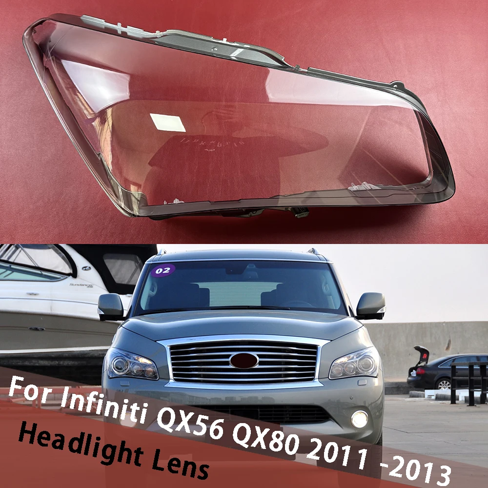 

For Infiniti QX56 QX80 2011 2012 2013 (Black Edge) Headlights Cover Headlamp Shell Lamp Shade Lens Replace Original Lampshade