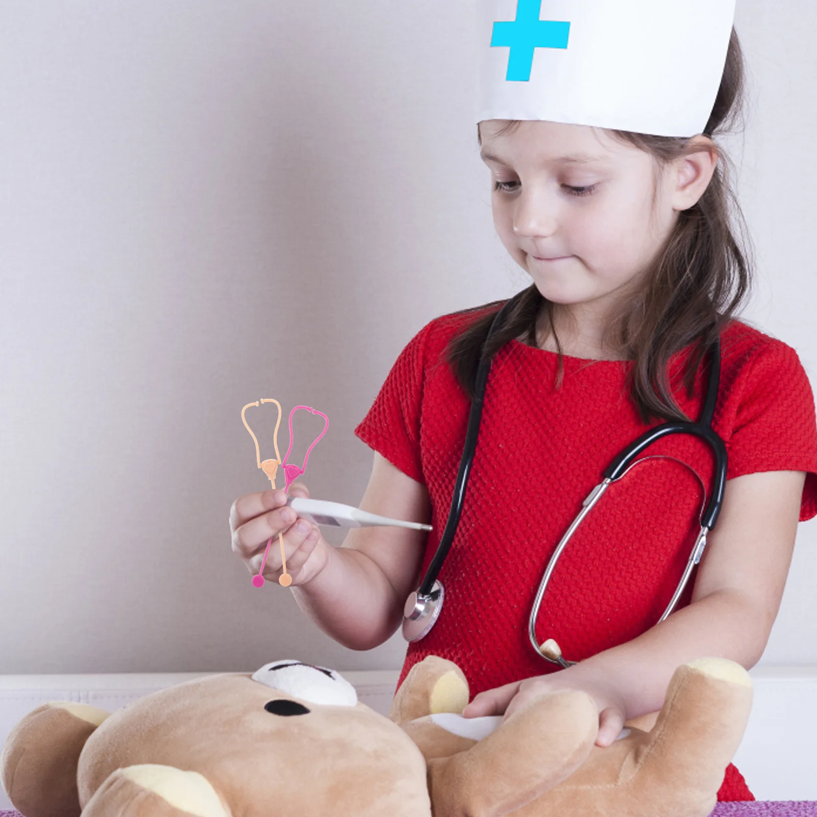 Stéthoscope pour enfants en bas âge, 30 pièces, outil d'apprentissage, jeu de simulation, activité de jeu de rôle, amusant, éducatif, léger, Portable, faux