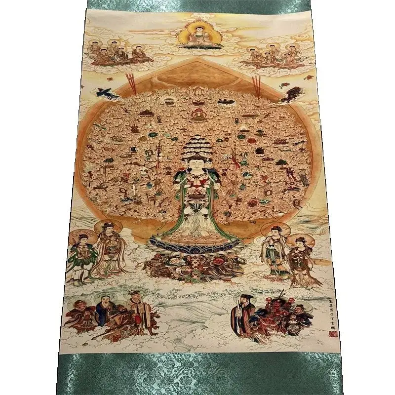 

Ding Yunpeng's Colorful Painting of Thousand Armed and Thousand Eyed Guanyin Statue- China Celebrity calligraphy and painting