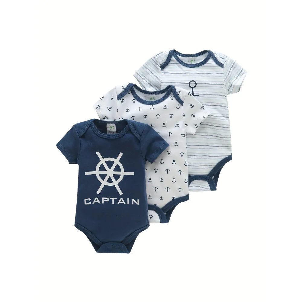 3PCS Infant Baby Cute Graphic One-piece Clothes For Boys And Girls, Newborn Pure Cotton Summer Romper newborn clothes