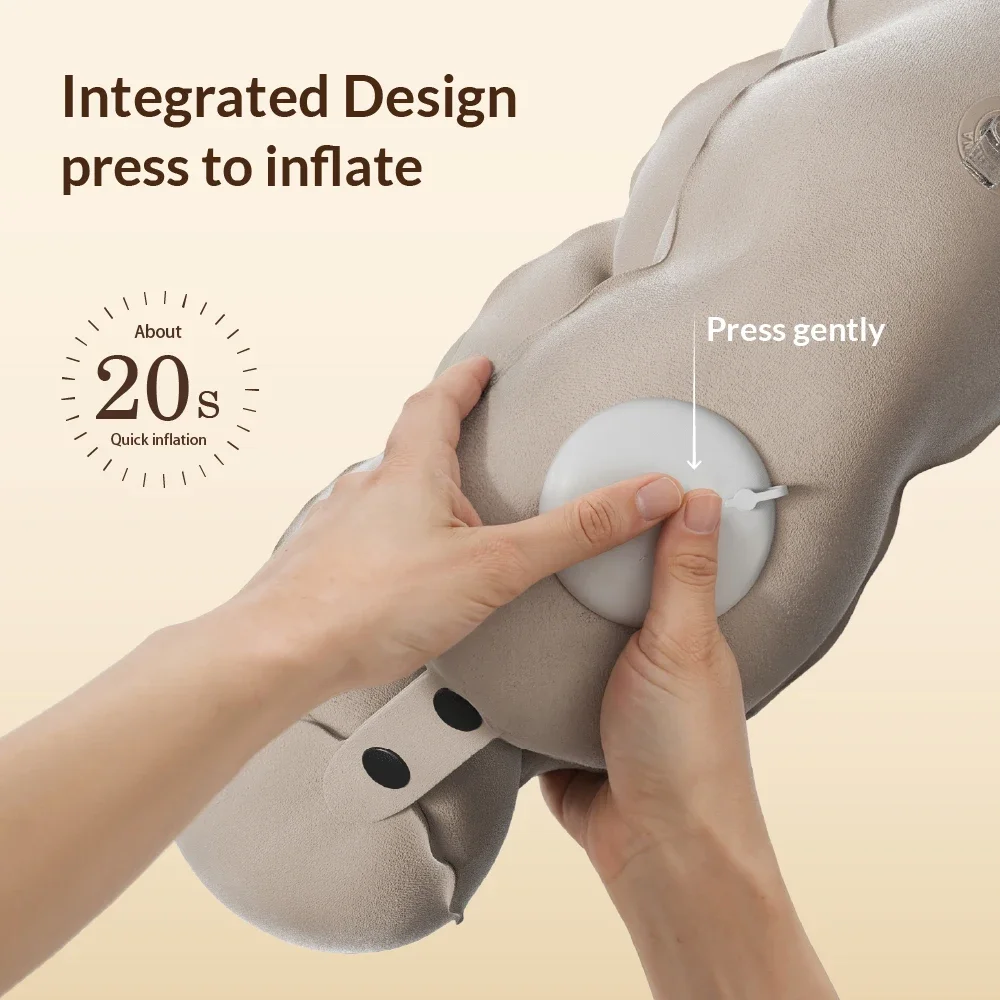 1 pc of compression inflatable neck pillow, portable adjustable U-shaped support pillow, office travel neck pillow gallery 1