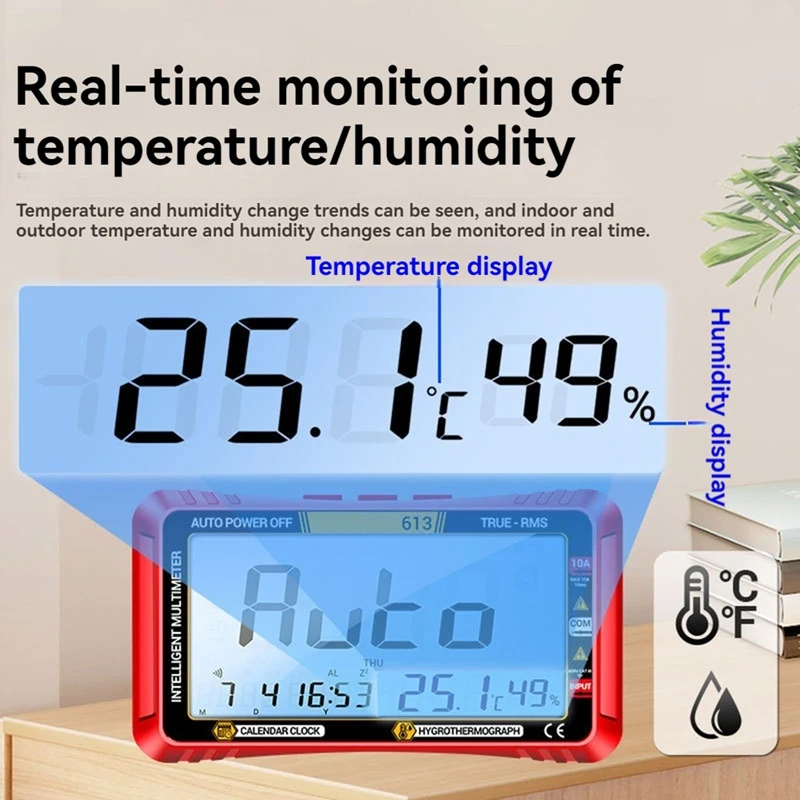 Testeur de mesure de mise hors tension en temps réel, multimètre intelligent, ampèremètre AC, DC, voltmètre, outil de test multimètre numérique, 613 points, 4000