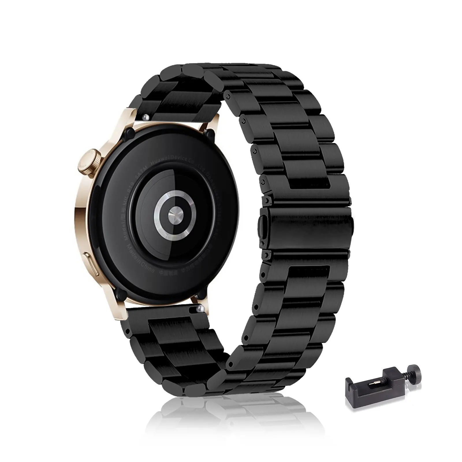 

Stainless Steel Bands for Huawei Watch GT 3 Pro 43mm/GT 3 42mm Band, Three Columns Metal Replacement Strap